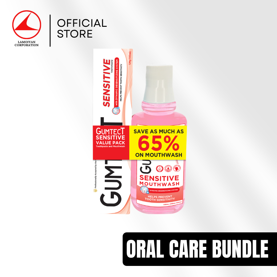 Gumtect Sensitive Mouth Care System Toothpaste (100ml) & Mouthwash ...