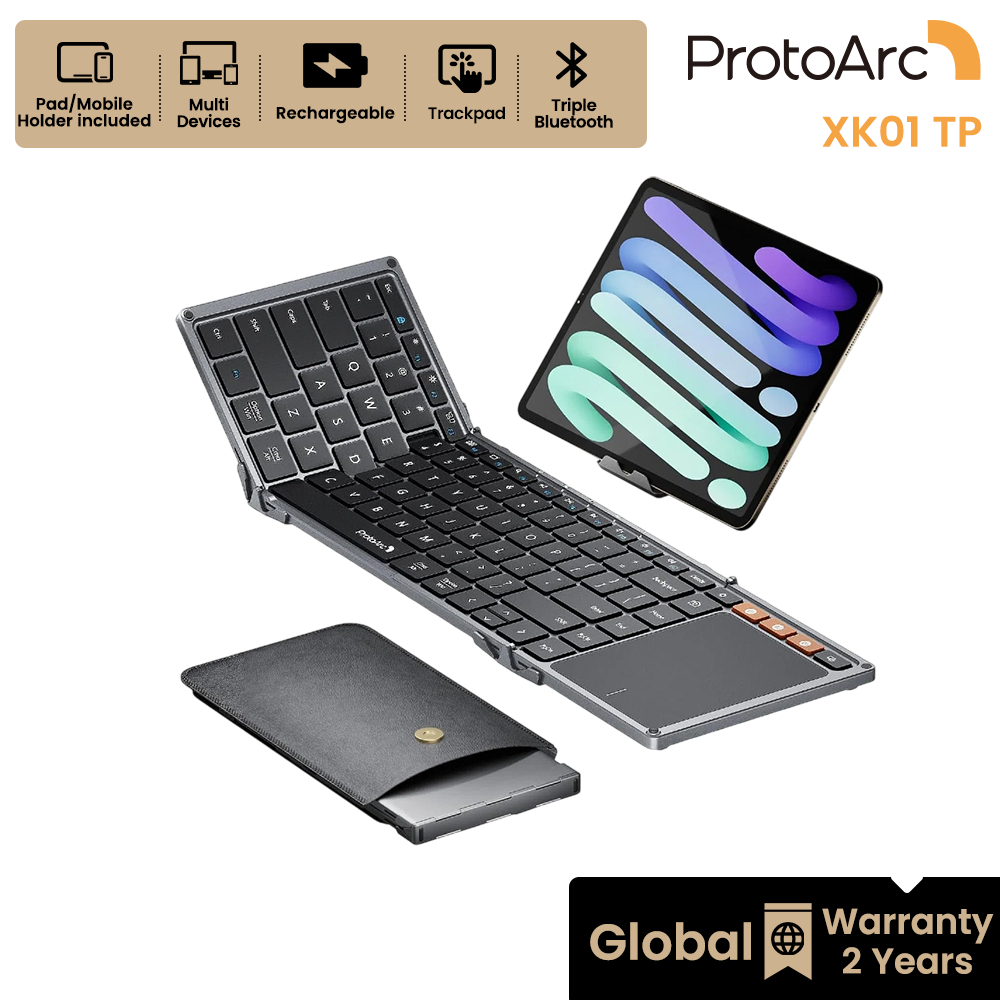 ProtoArc XK01 TP Foldable Bluetooth Keyboard with Trackpad Full Size ...