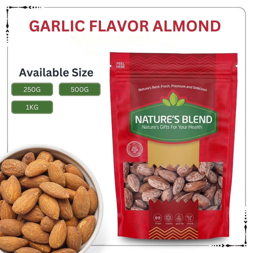 Garlic Flavored Almonds | 250g - 500g | California Roasted & Garlic ...