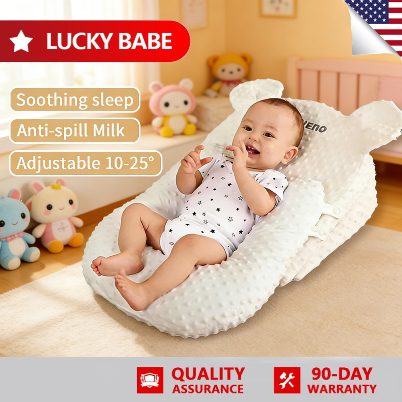 Adjustable Baby Pillow for Flat Head Prevention, Anti-Spill Milk ...