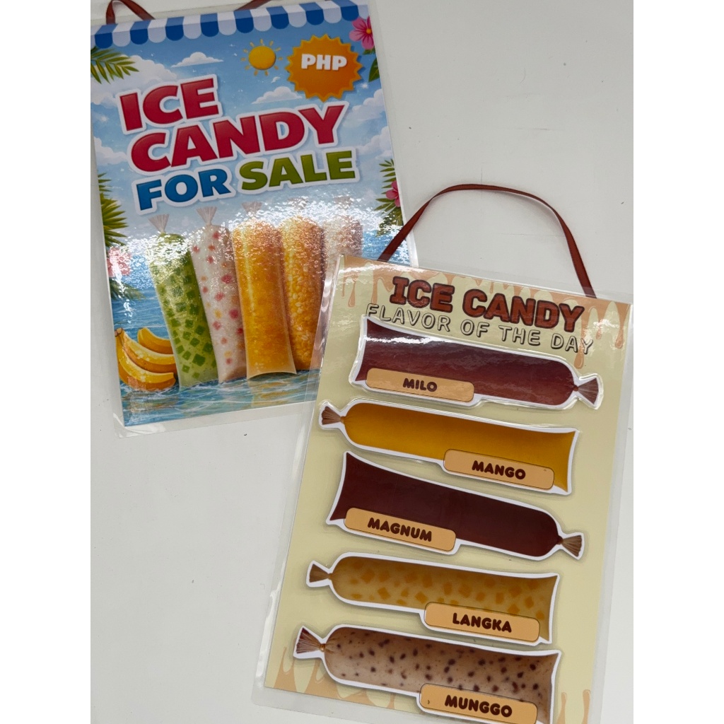 ICE CANDY SIGNAGE AND FLAVOR PLACARD LAMINATED SIGNAGE TINDAHAN STORE ...