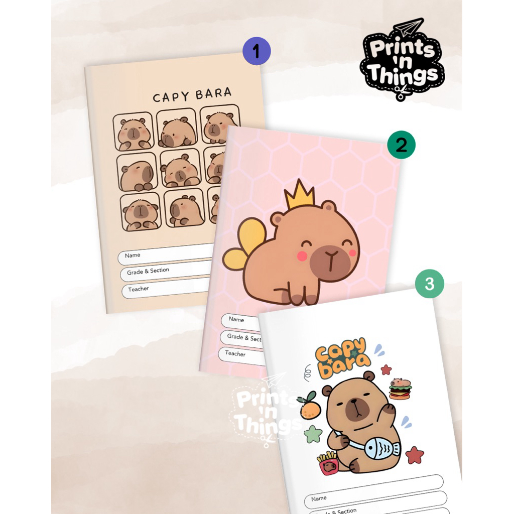 PERSONALIZED CAPYBARA Notebook (Preschool, Grade 1, Grade 2, Grade 3 ...