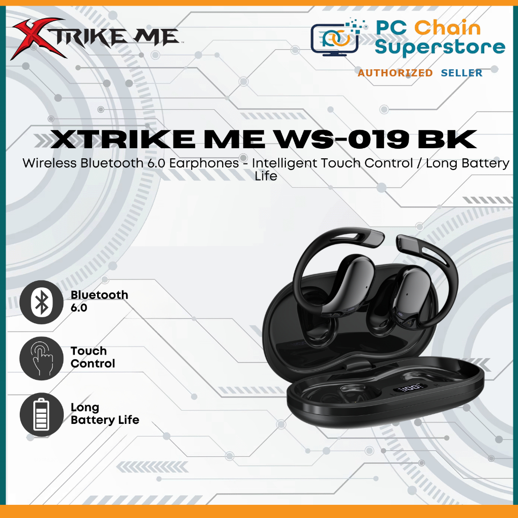 XTRIKE ME WS-019 BK Wireless Bluetooth 6.0 Earphones - Intelligent ...