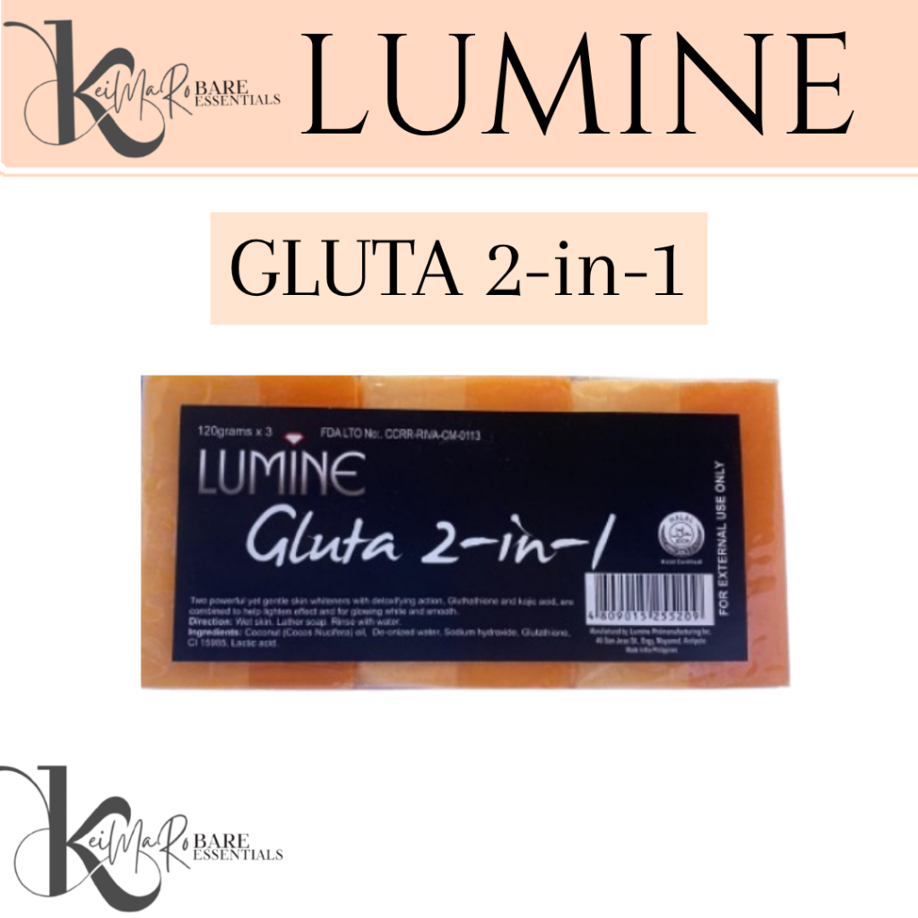 lumine glutathione soap review TABLET IS A GREAT CHOICE ESPECIALLY WHEN COMBINED WITH THE LOTION AND OTHER LUMINE PRODUCTS., GOOD OPTION FOR:, BRIGHTENING , ANTI AGING , ANTI MARKS, NOT HARSH ON SKIN , COMES IN 3pcs set. Lumine Carrot face
