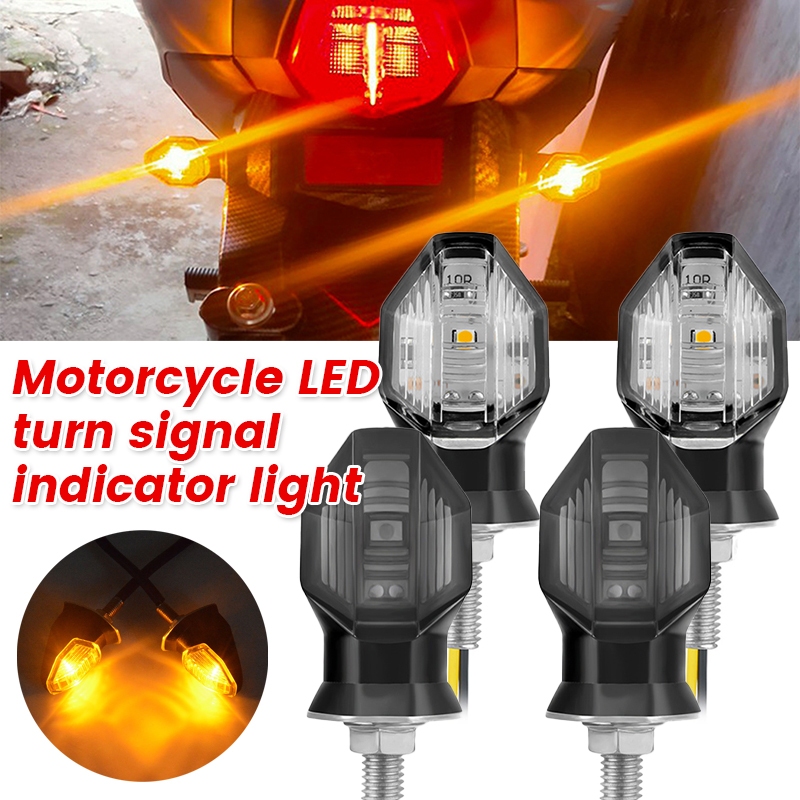 2pcs Mini Motorcycle LED Turn Signal Indicators Light Universal 12V ...