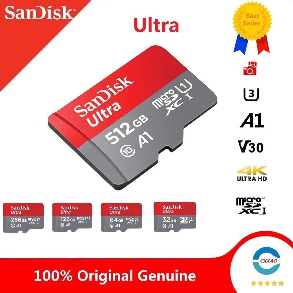 【COD】Sandisk 128GB 512GB Ultra Micro SD Card 16GB 32GB 64GB 256GB ...