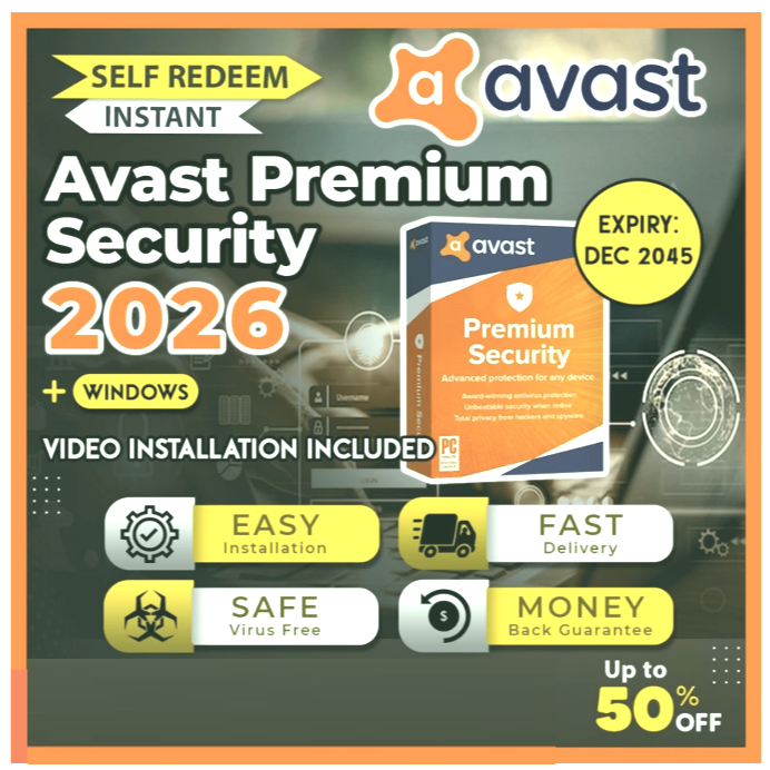 EXP 2045 (20 Years) Avast Antivirus Premium Security 2026 v26.1 (All-In ...