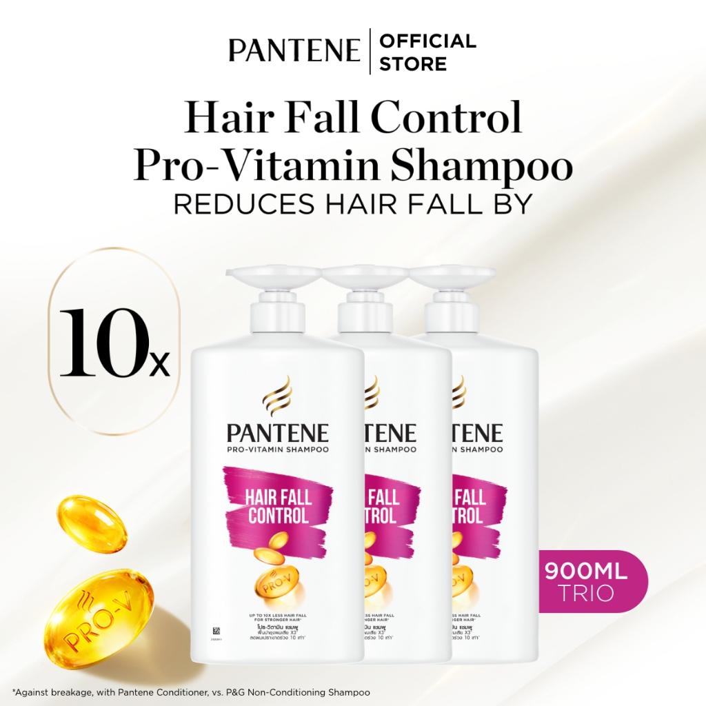 Pantene Pro-V Shampoo Hair Fall Control Hair Care 900ml Trio | Shopee ...