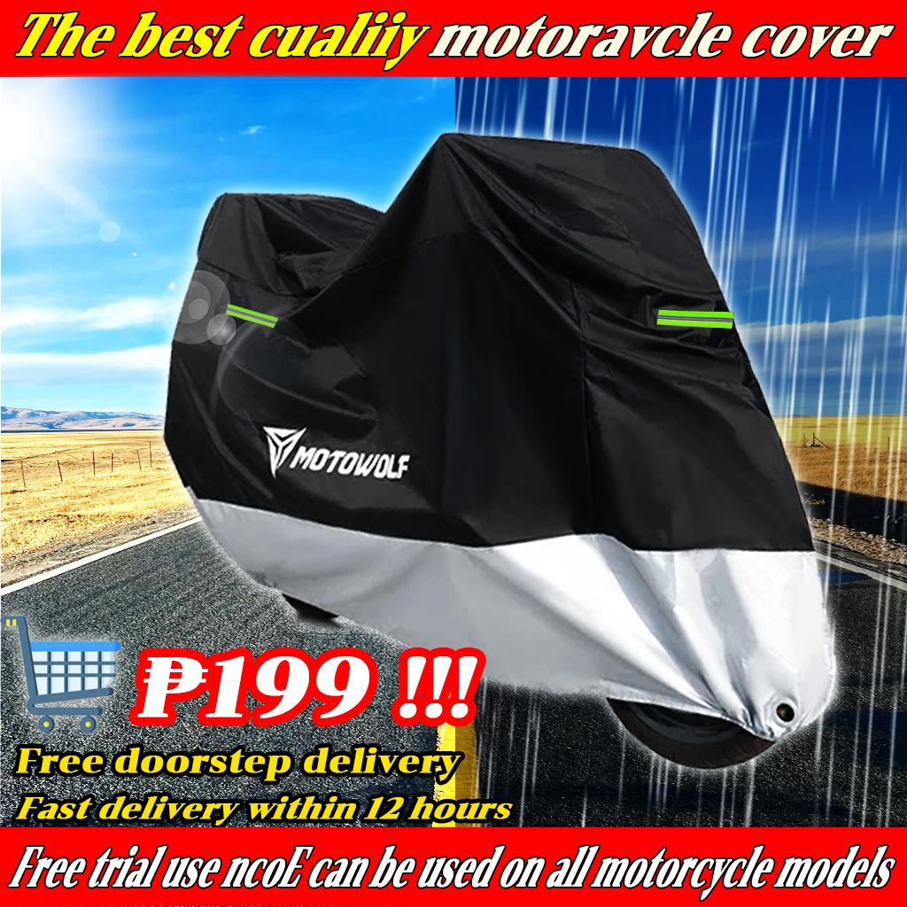 Waterproof Motorcycle Cover 3 Layers Heavy Duty Rain Dust Cover Sun ...