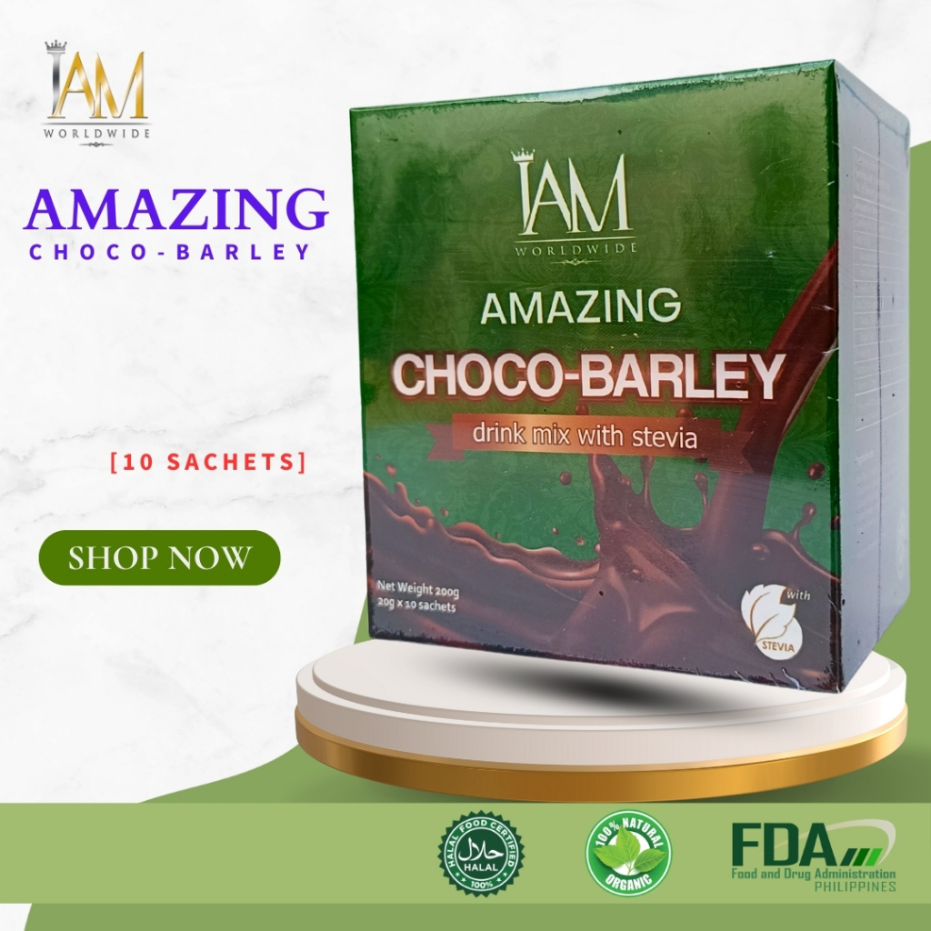 I AM AMAZING CHOCO BARLEY DRINK MIX with STEVIA (10 sachets) New ...
