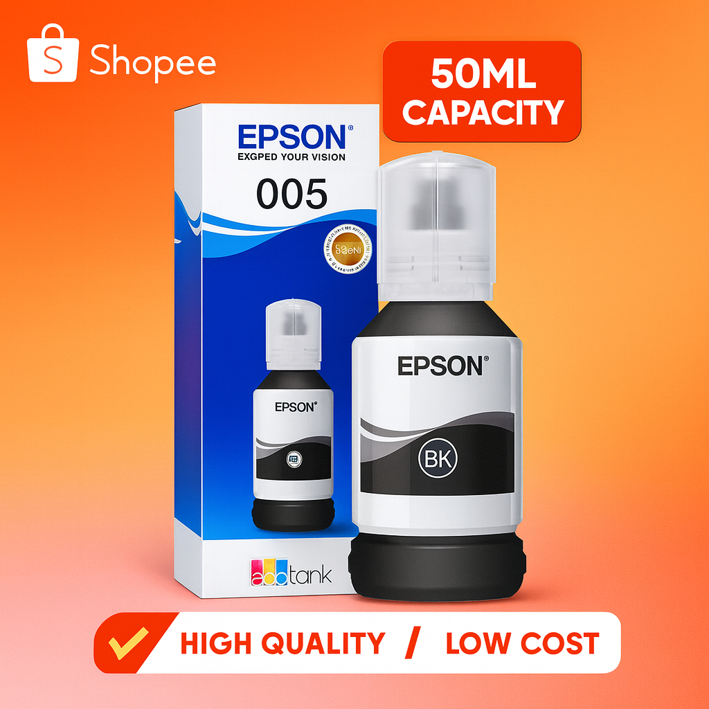 Epson 005 Black Ink Bottle | Genuine EcoTank Refill Ink for Epson L ...