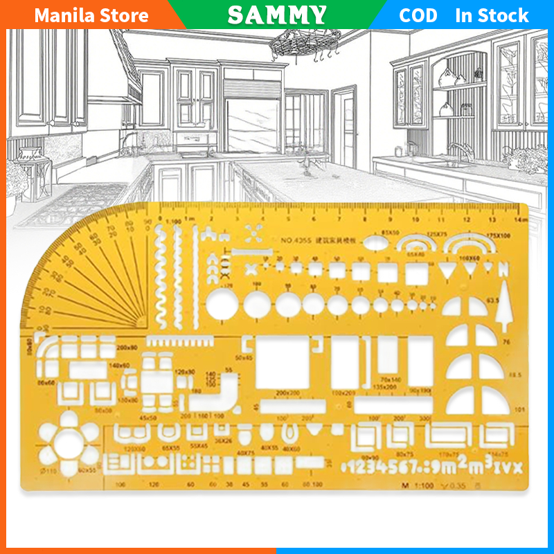1:100 Architecture Engineer Ruler Drawing Drafting Template Drawing ...