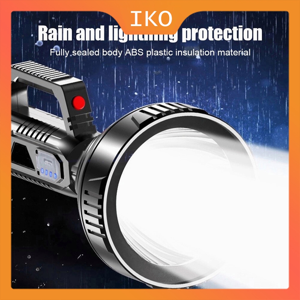 USB flashlight rechargeabl waterproof Big Beam LongRange spotlight LED ...