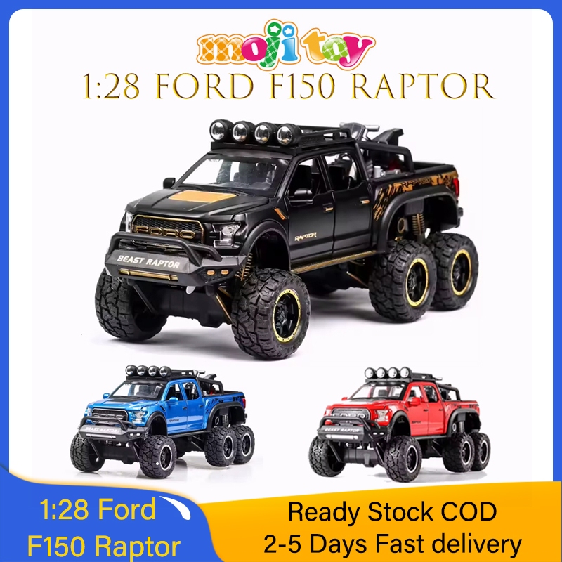 Ford F150 Raptor Diecast Car 6 Wheels 6 Doors 1:28 Alloy Car Model Boy ...