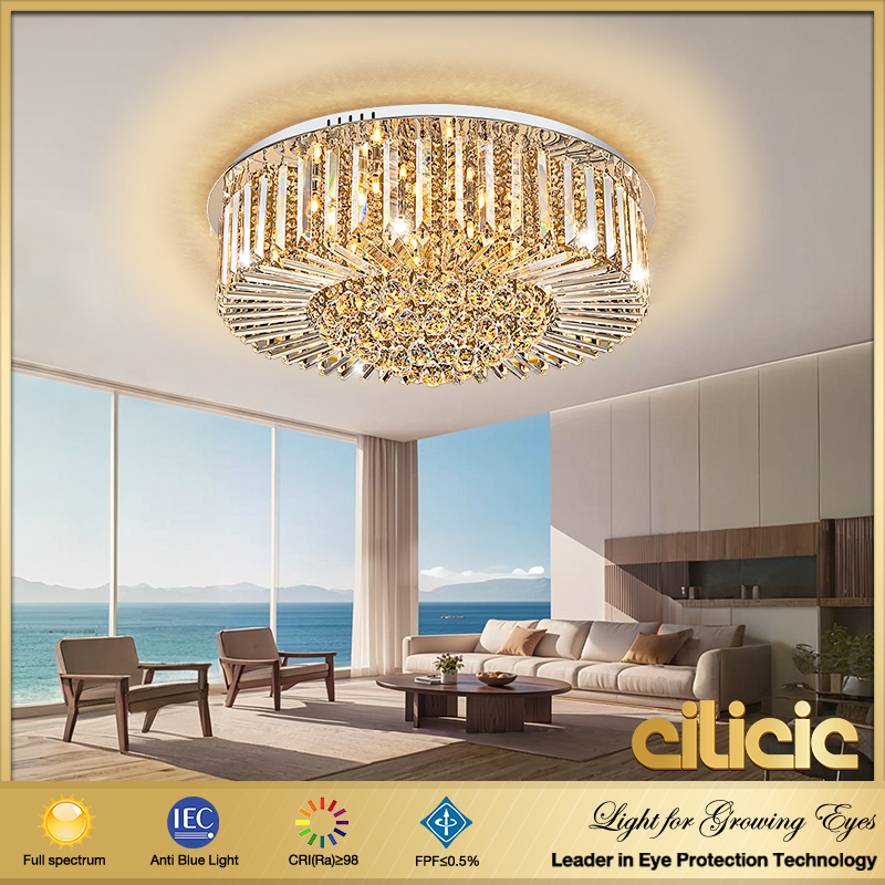 Cilicic LED ceiling light 2025 crystal light for living roomrectangular ...