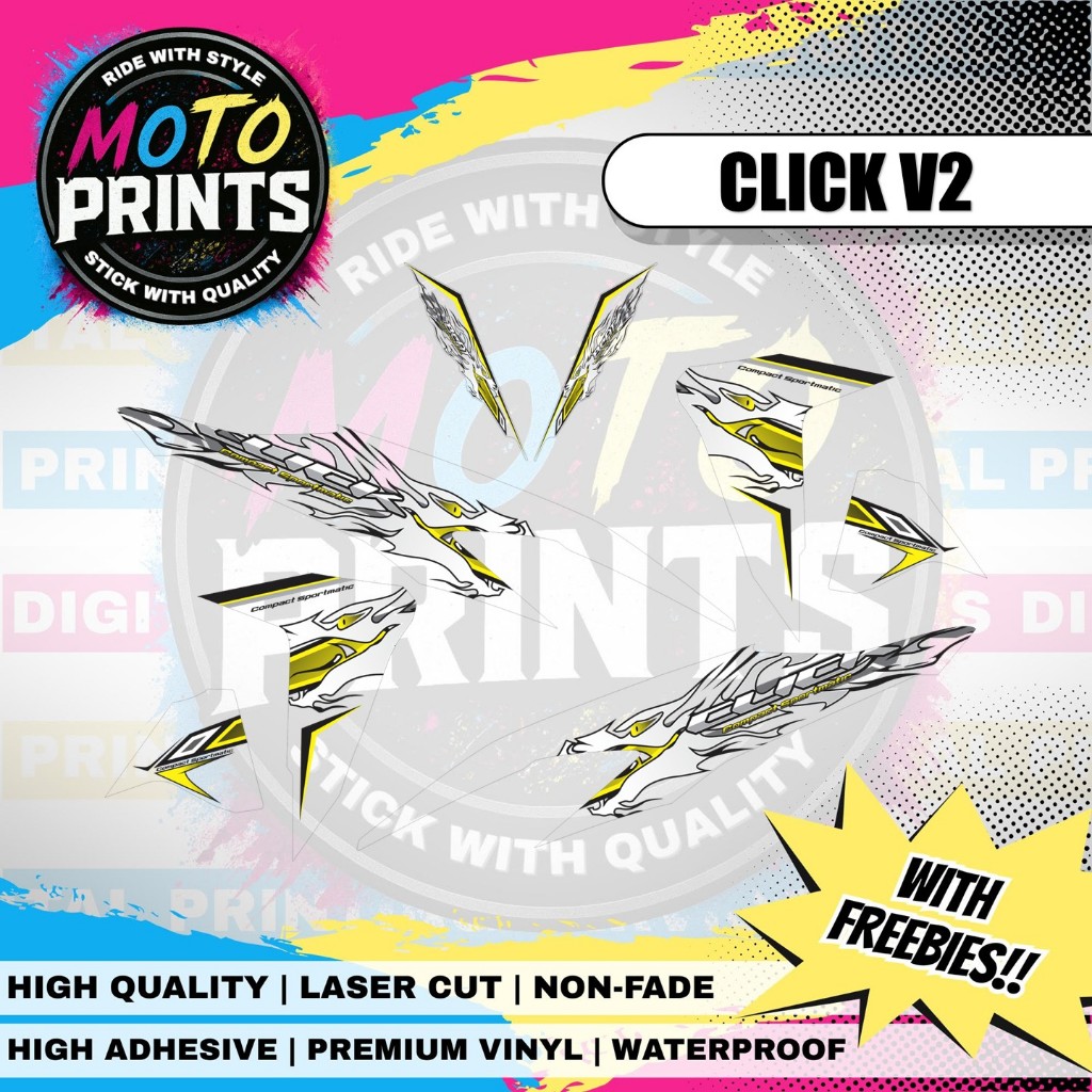 HONDA CLICK V2 INDO SIMPLE DRAGON A40 DECALS STICKER (WATERPROOF ...