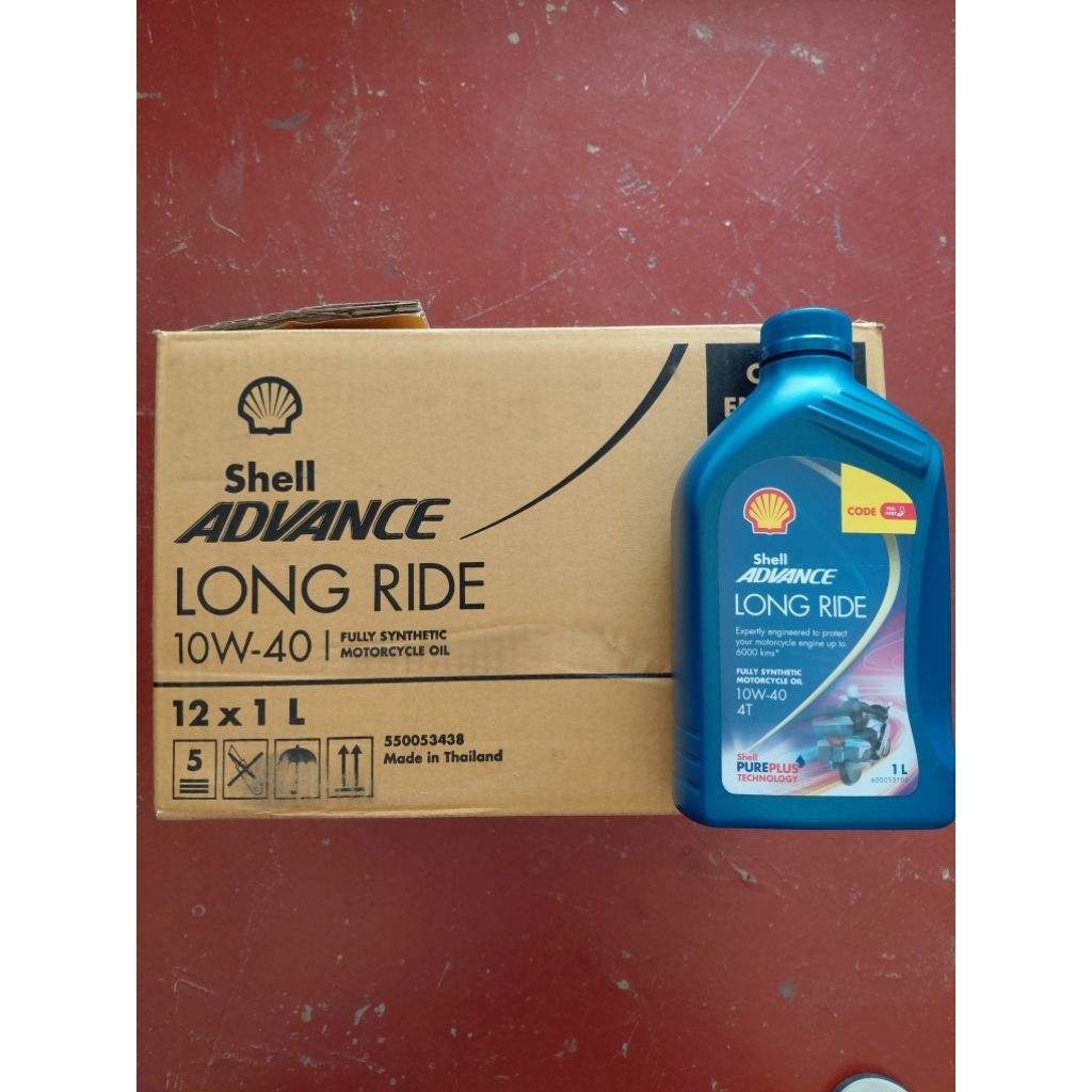 1 Box Shell Advance Long Ride 10w40 1L Fully Synthetic -12pcs/Box ...