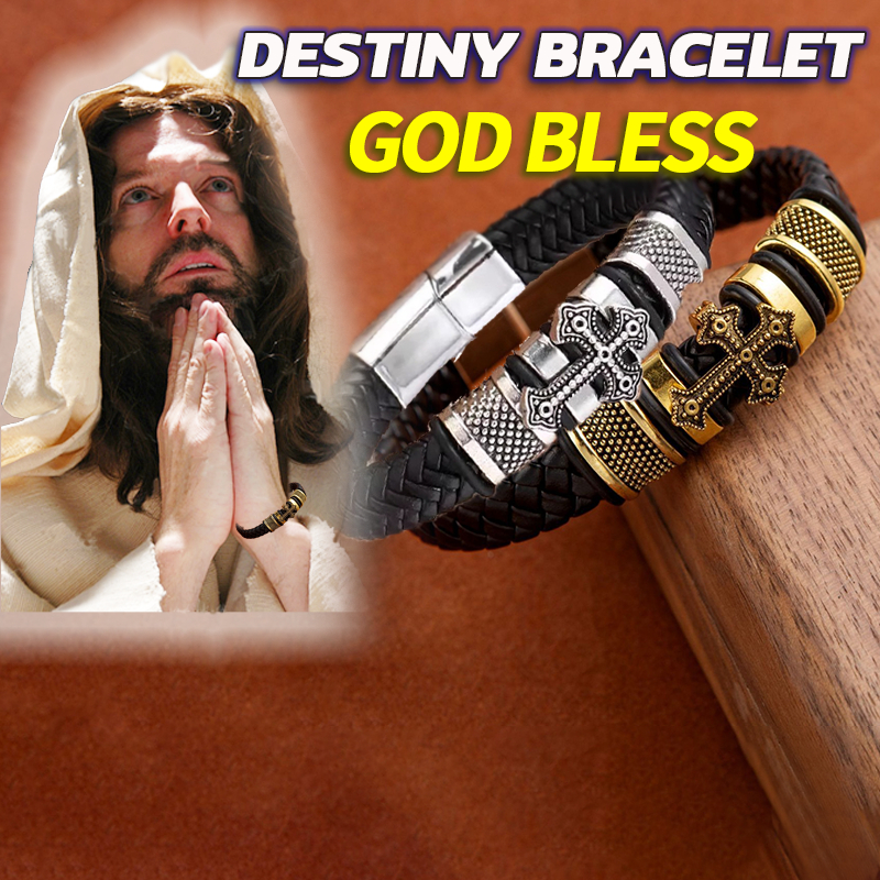 Leather Bracelet Luxury Cross Design Classic Bracelet Punk krus Lucky ...