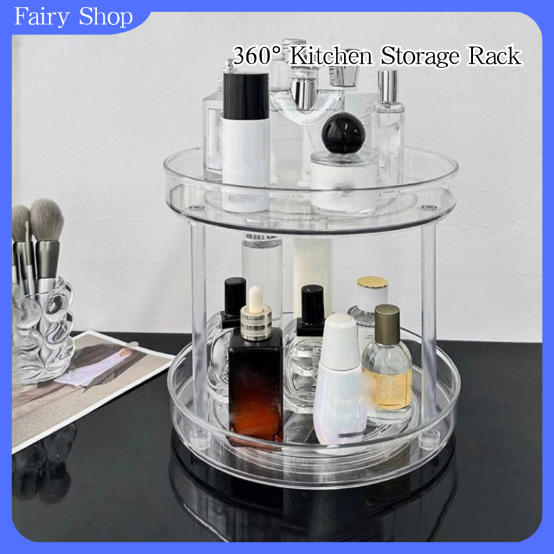 Cosmetic storage rack holder desk organizer desktop finishing rotating ...