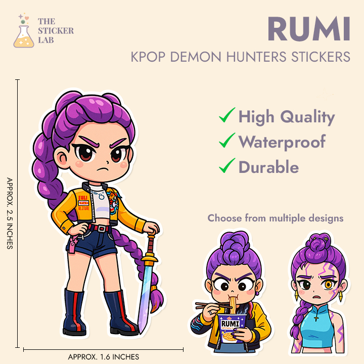 The Sticker Lab - KPop Demon Hunters Stickers 5Pcs - RUMI (High Quality ...