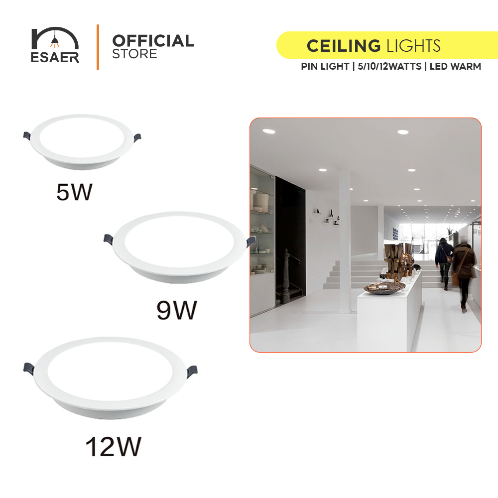 Esaer x Shuta Downlight 5/12Watts Tri Color, Warm, White Color | Pin ...