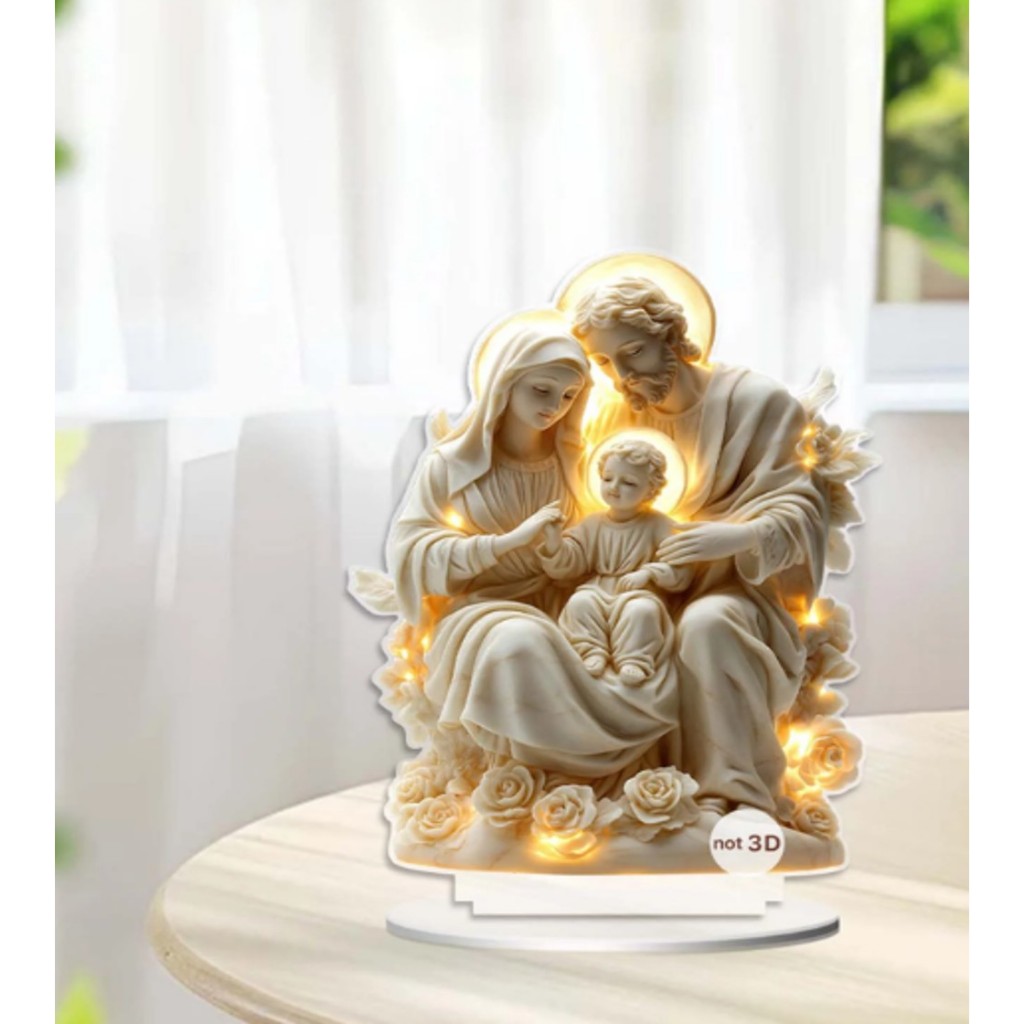 STL88 1 pc Elegant Holy Family Display – 2D Nativity Scene with Roses ...