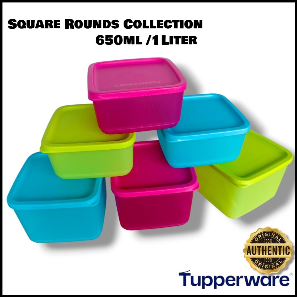 Tupperware Square Rounds 650ml/1Liter | Shopee Philippines