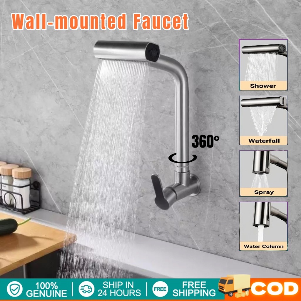 Waterfall Faucet rotate Kitchen Faucet Bathroom Sink Faucet Wall ...