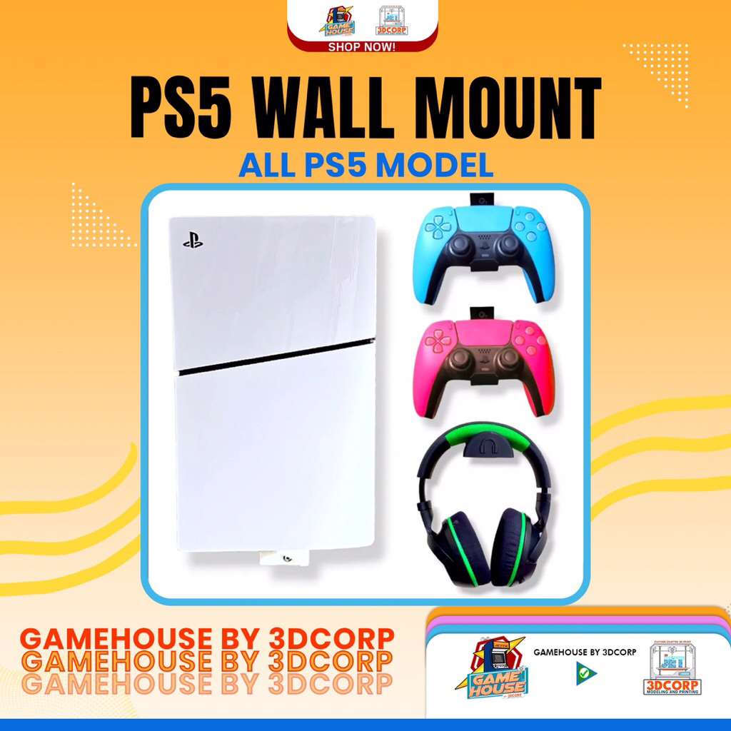 Gamehouse by 3DCorp PS5 Wall Mount Set for Any PS5 Model | Shopee ...