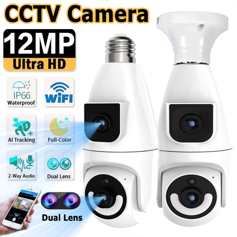 YOOSEE CCTV Dual Lens Bulb Camera Wireless IP Security Cameras Night ...