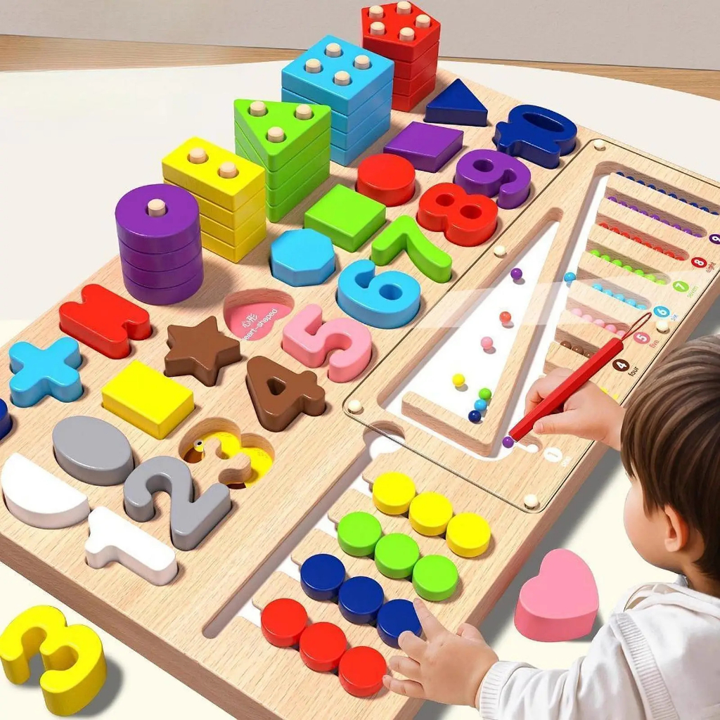 7 in 1 Montessori Educational Toys 3D Wooden Puzzles Learning Toys ...