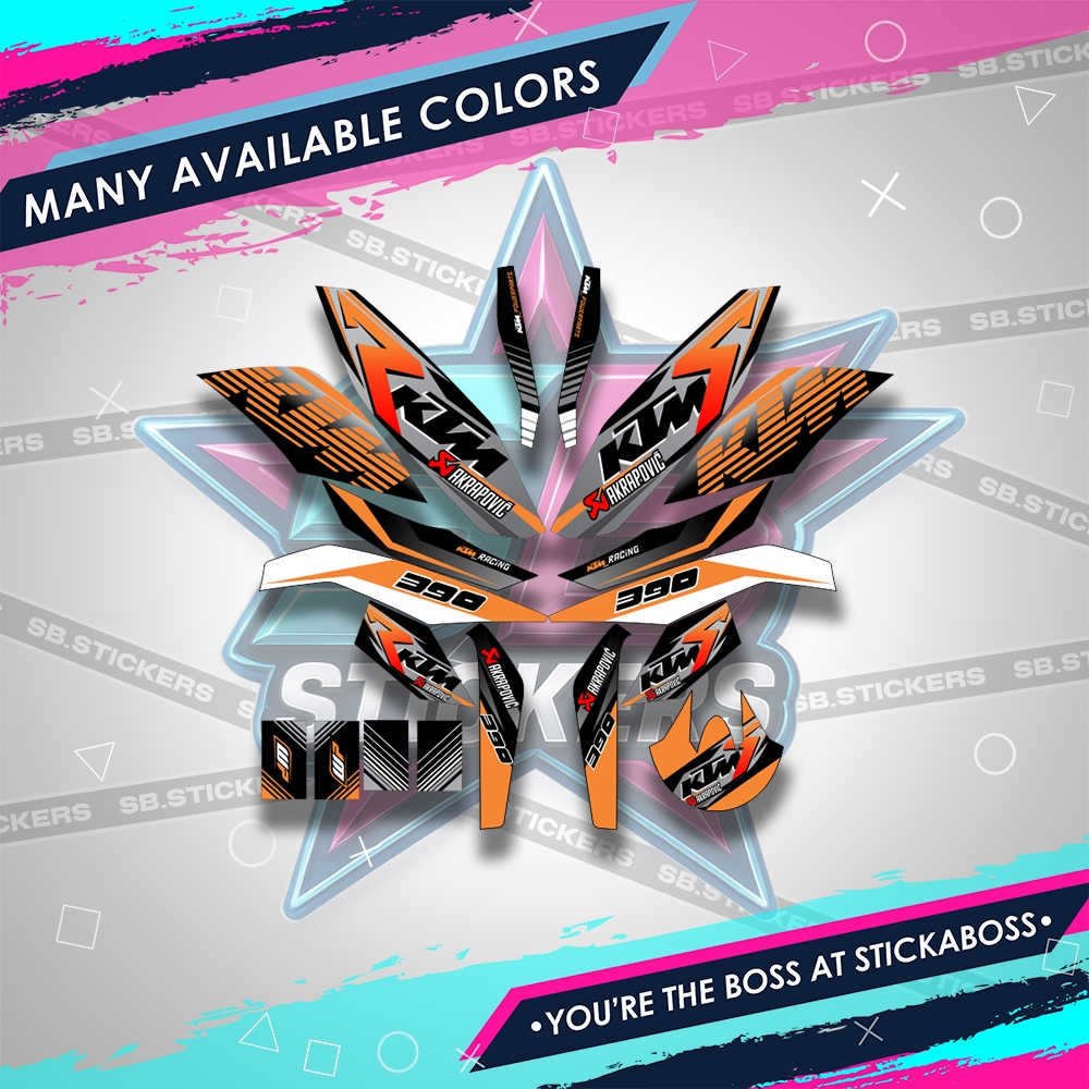 KTM DUKE 390 STICKER DECALS ( 2024 HALFTONE MOTIF TEMP 5 ) | Shopee ...