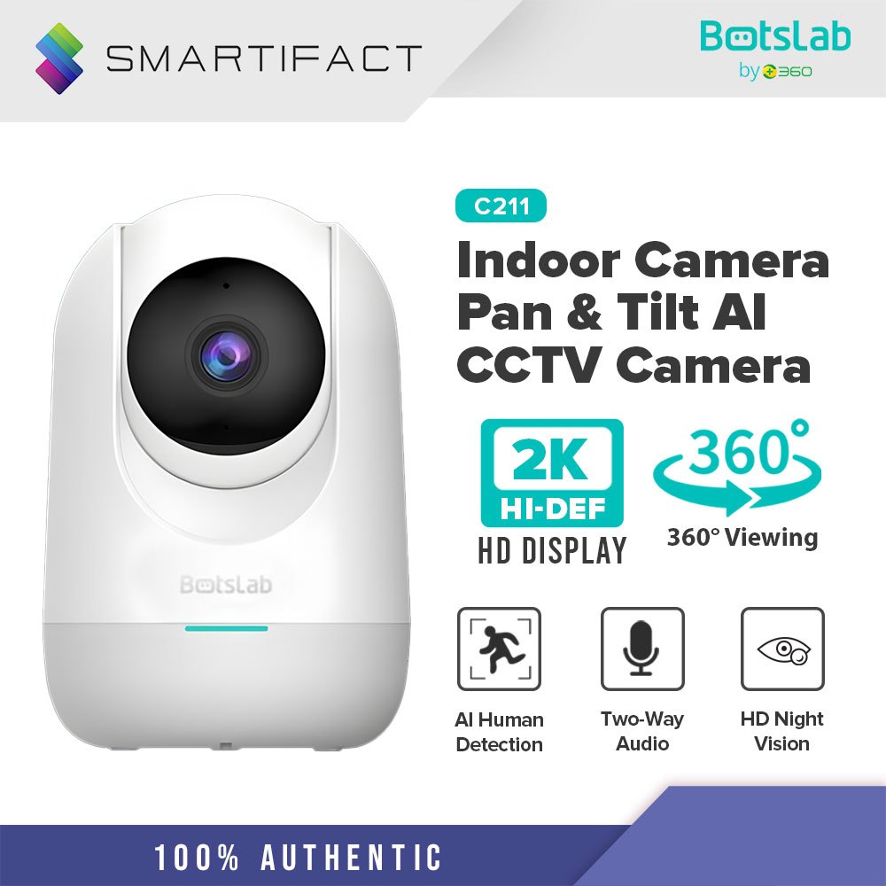 360 Botslab C211 Smart Pan Tilt 360° Camera 2K WiFi Indoor Cam Home ...