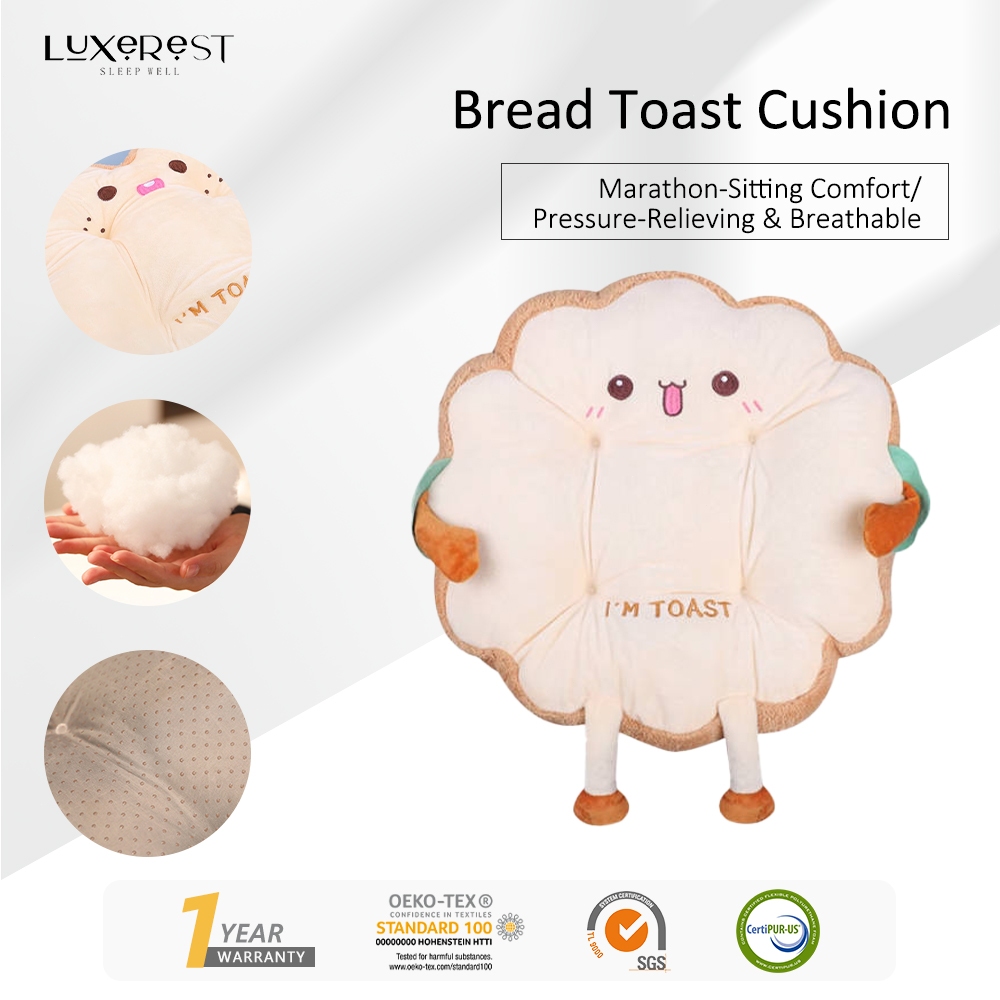 Bread Toast Pillow Office Chair Cushion for Desk Seat Back Comfort Sofa ...