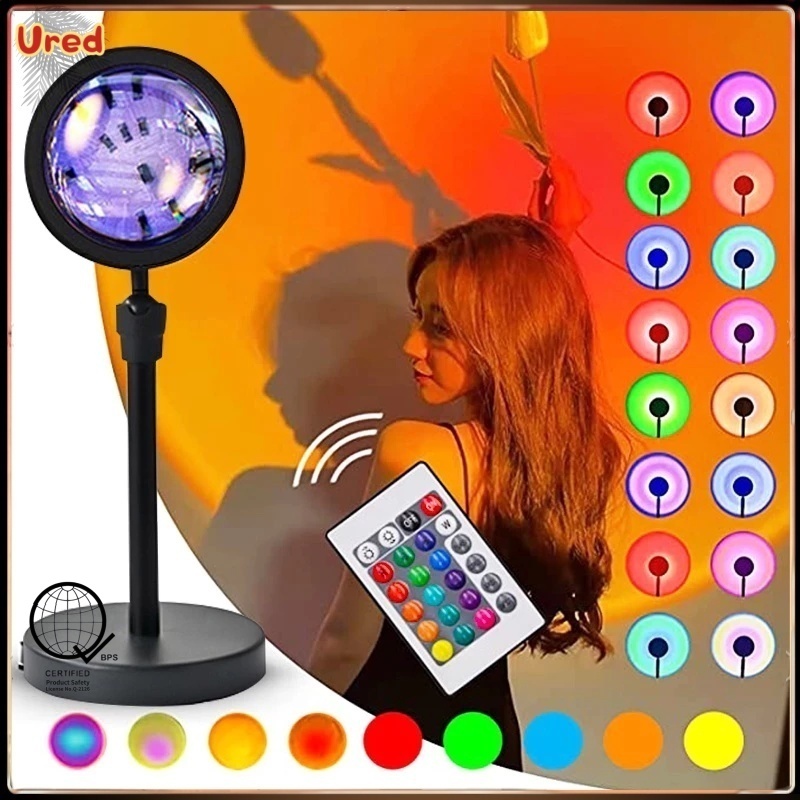 16 In 1 Sunset Lamp with Remote control Light Rainbow Colors Sun Never ...