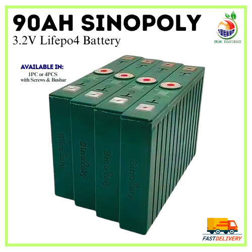 SINOPOLY 90AH Lifepo4 Battery Lithium Rechargeable Battery Solar - 3.2V ...