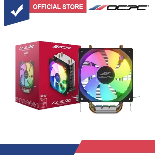 OCPC I.C.E. 90 RGB CPU AIR COOLER 2*HEATPIPE/1*90MM-FAN (BLACK ...