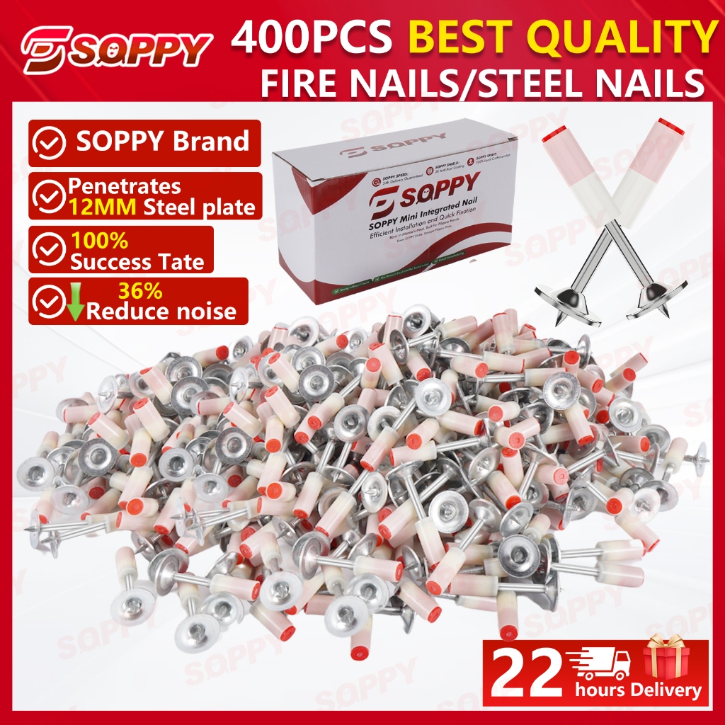 400PCS Manual Steel Nails nail gunner nails bullet Rivet Tool ...
