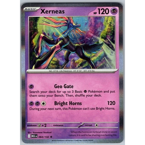 Xerneas 064/132 Holo Ou Reverse - Coffret Myboost X Méga-Évolution 1 - 10 Cartes Pokémon Françaises - Carte Principale + 9 Supplémentaires