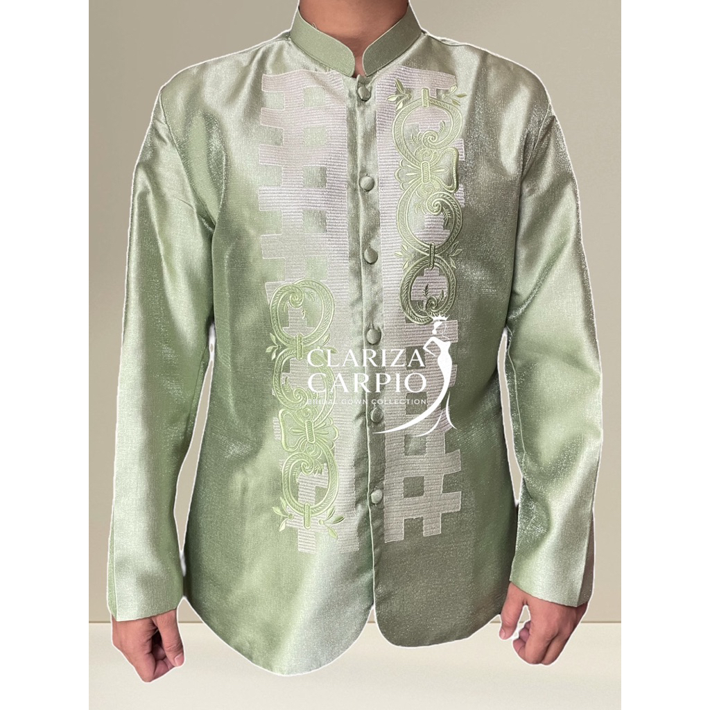 Modern Coat Barong for Men ( Metalic Gazaar Fabric ) | Shopee Philippines
