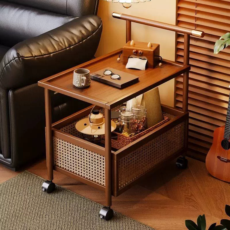 Mobile storage rack, side cabinet, small coffee table table with wheels ...