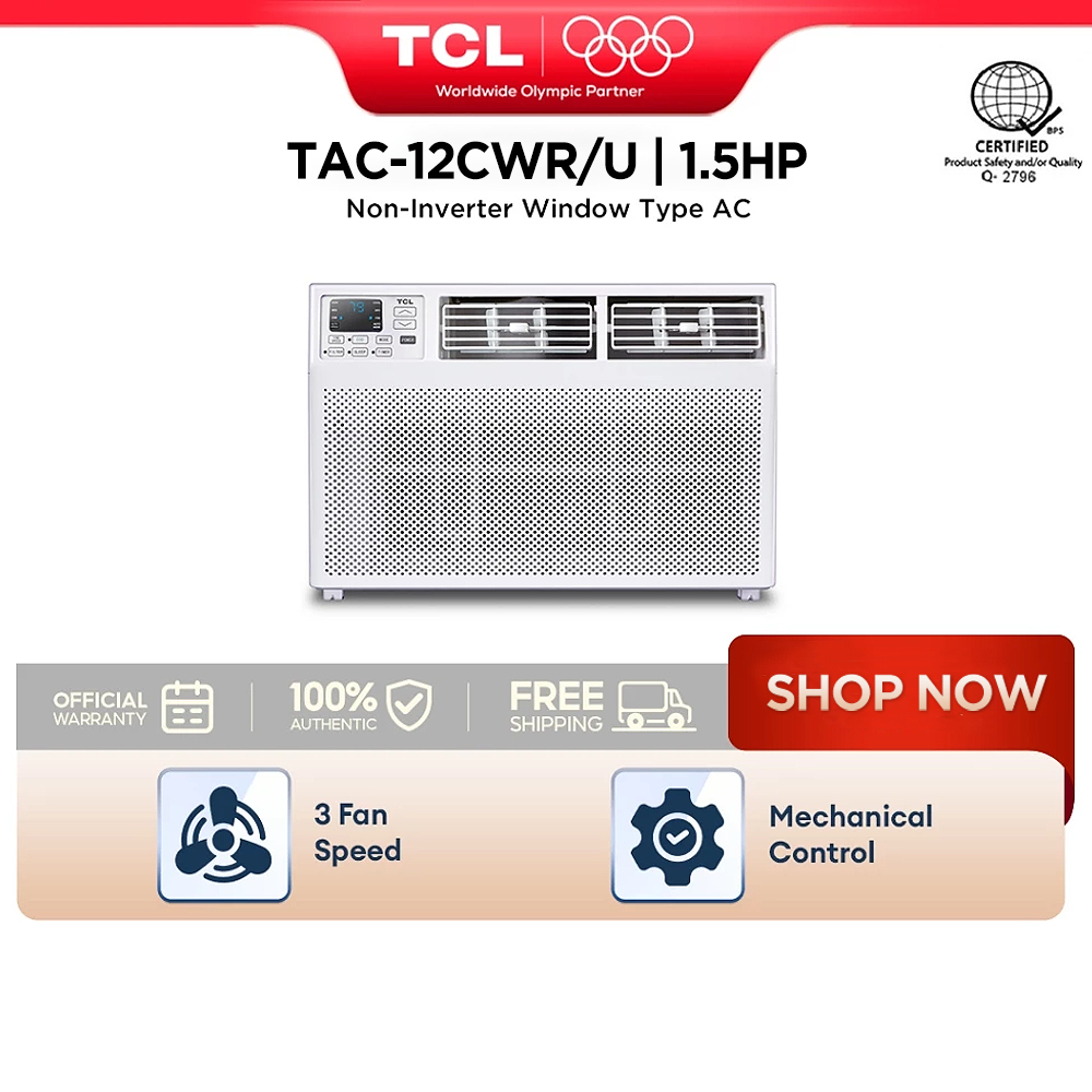 TCL 1.5HP Aircon Window Type with Remote - TAC-12CWR/U (R32Refrigerant ...