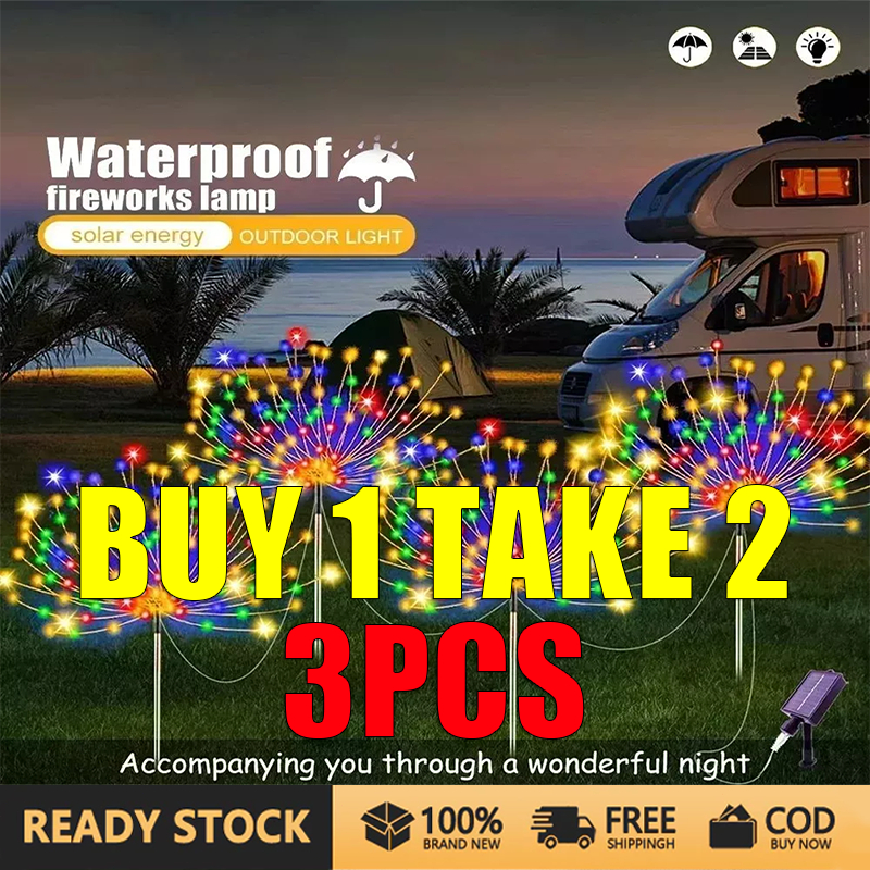 Buy 1 Take 2 Gold Star Solar Firework Led Light Waterproof Outdoor ...