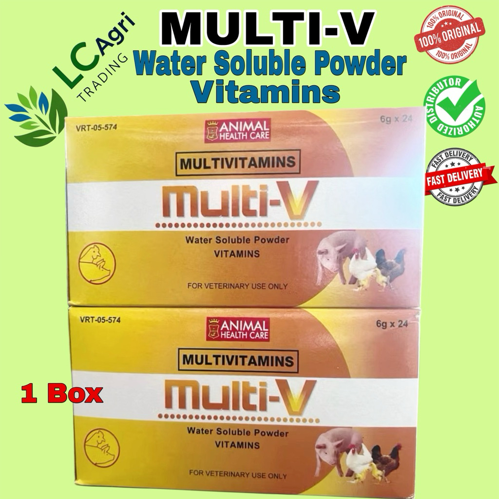 Multi-V Multivitamins Water Soluble Powder 1box (6gx24) by Animal ...