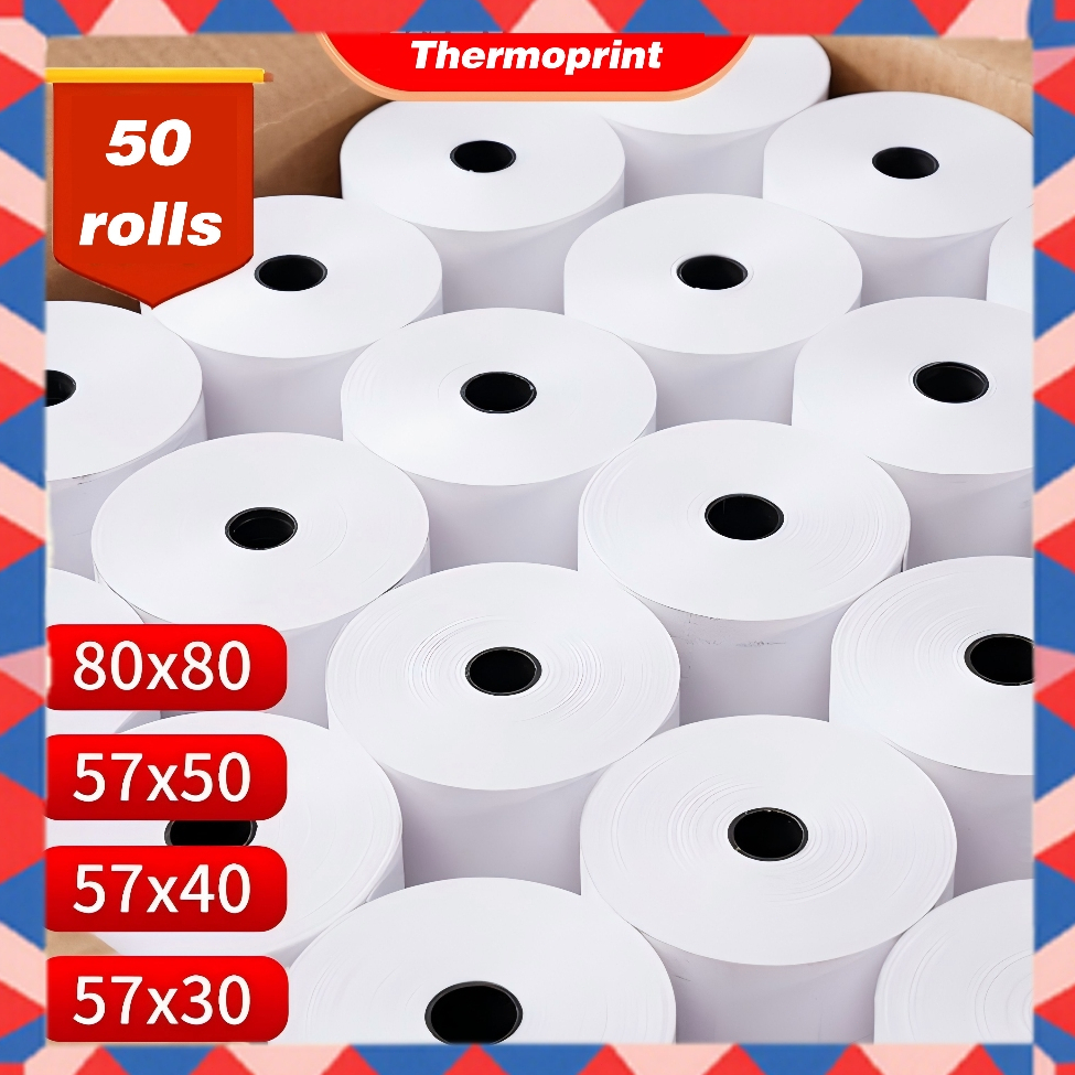 50rolls lowest price 57mm x 50/40/30mm 80mm x 70mm Thermal Paper local ...
