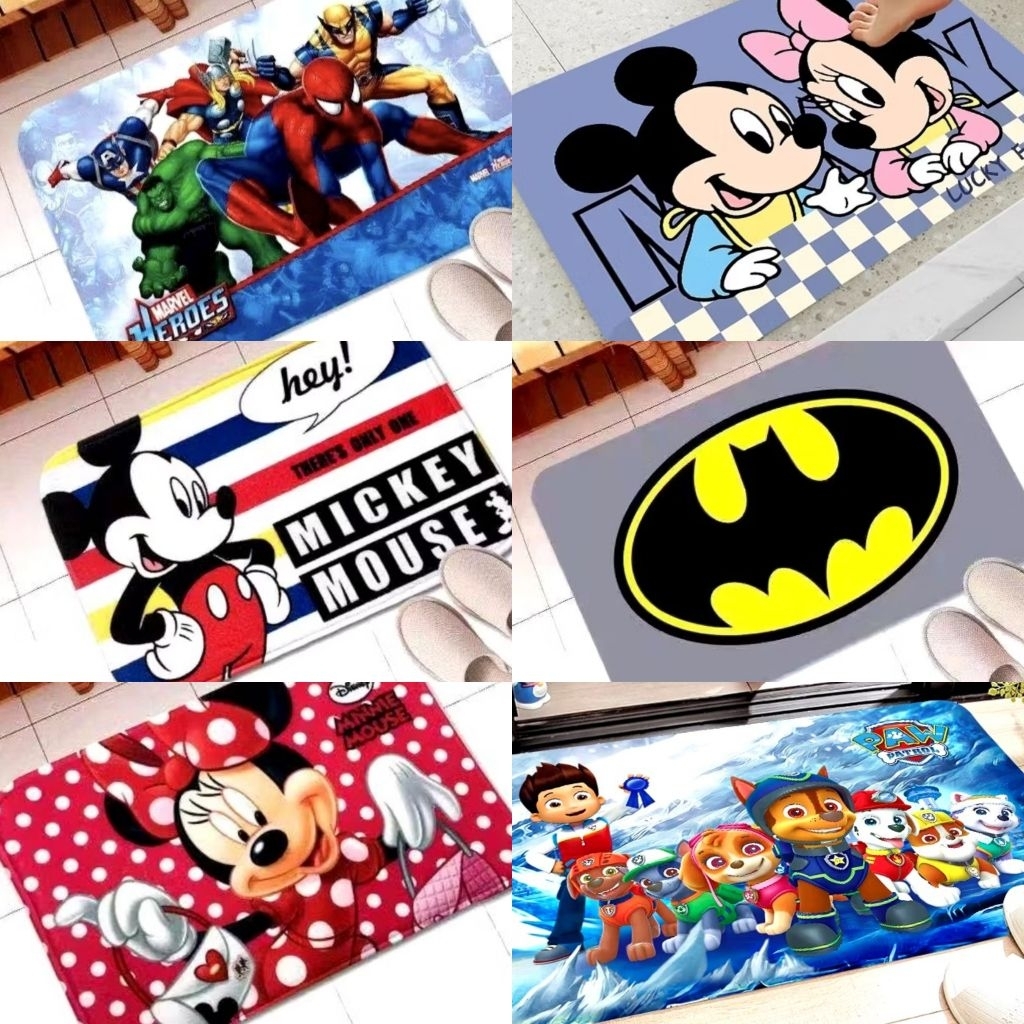 Character Doormat Basahan Rubberized Back Mickey and Minnie Mouse ...
