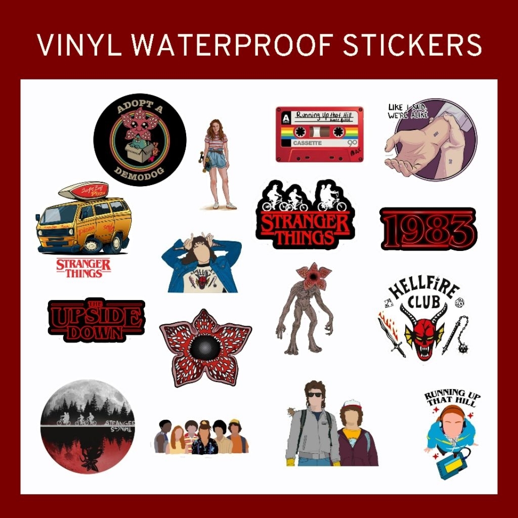 Stranger Things Stickers | Vinyl Matte Laminated Waterproof and ...