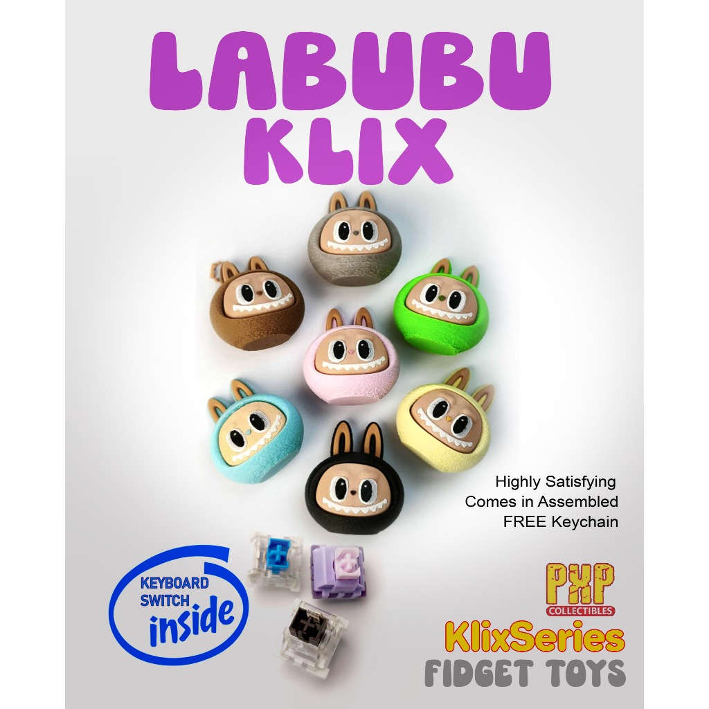 CUTE KLIXSeries LABUBU Inspired Stress Anxiety Reliever Clickables ...