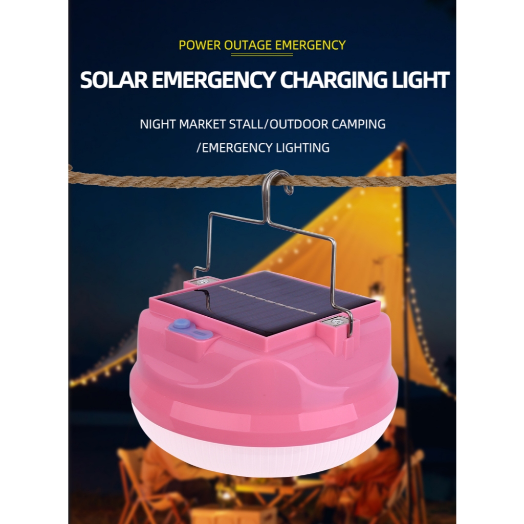 300W Solar Camping Charging Light Outdoor Emergency Light Bulb ...