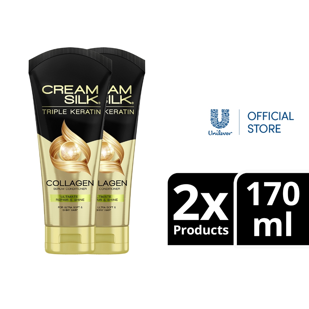 BUNDLE OF 2] Cream Silk Triple Keratin Serum Conditioner Ultimate
